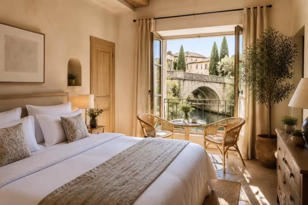 découvrez la chambre pont de l'arc dans notre b&b à aix-en-provence, offrant confort et charme provençal. consultez nos tarifs attractifs et réservez dès maintenant votre séjour.